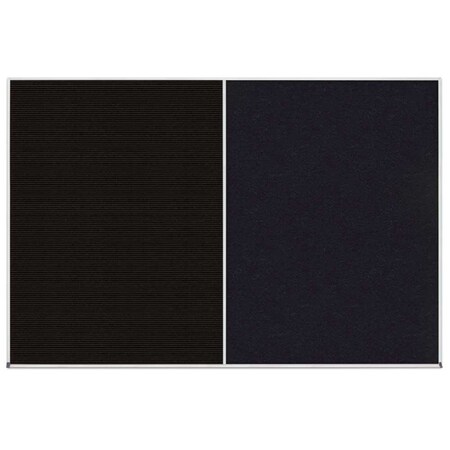 United Visual Products Enclosed Corkboard, 1 Door, 48"x36", 4" Fra UV3409-BLACK-COBACC
